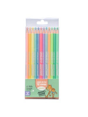 LAPIS DE COR C/12 CORES PASTEL TREND UN.