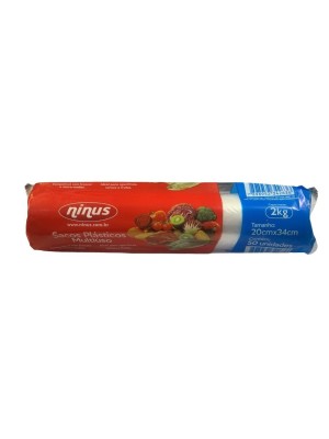 Rolo de Saco Plástico Multiuso 2kg 20x34cm com 50 Peças Resistente para Organização, Embalagem e Uso Doméstico ou Comercial