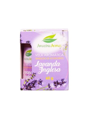 Vela perfumada lavanda inglesa 60g amazonia aromas aromatizante relaxante decorativo para ambientes