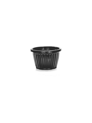 VASO REDONDO CANELADO PRETO 1200ML