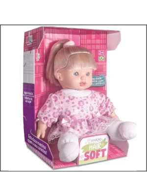 Boneca Coleção Hair Soft Loira 26cm – Brinquedo Infantil e Colecionável