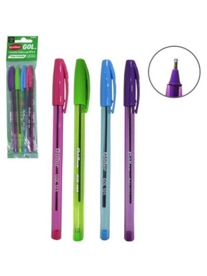 CANETA ESFEROGRAFICA C/4PCS UN.