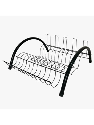 Escorredor de Louça Mini Arco Preto 40x39x16cm Compacto Resistente e Moderno