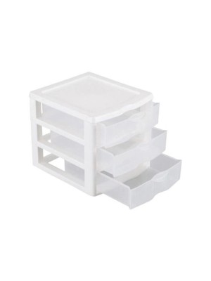 GAVETEIRO PEQ C/3 GAVETAS BRANCA 18X21X17,3CM UN.