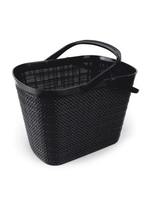 CESTO ECO JUTA C/ ALCA PRETO 25,3X17,5X17,5CM UN.