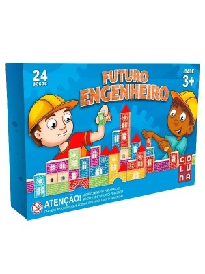 Futuro Engenheiro Pais & Filhos 24 Peças Brinquedo Educativo em Madeira