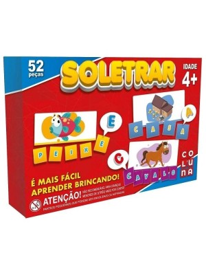 Jogo Soletrar Pais & Filhos – Educativo Infantil de Alfabetização com 52 Peças