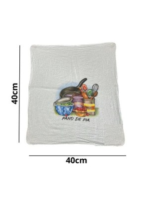 Pano de Limpeza Lavado Estampado 40x40cm Absorvente Reutilizável para Uso Doméstico