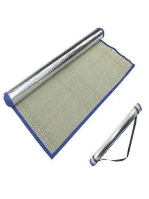Esteira de Praia Dobrável em Palha Natural com Estrutura de Alumínio 60x170cm, Leve, Durável e Ideal para Sol, Piscina e Camping