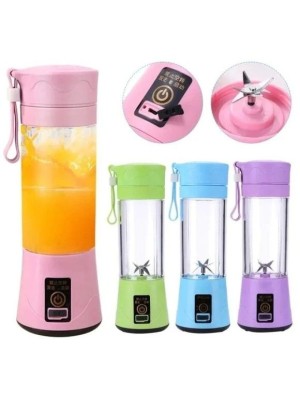 Mixer Liquidificador Portátil Recarregável 380ml com 6 Lâminas de Aço Inox, USB Bivolt, Ideal para Shakes, Sucos e Smoothies