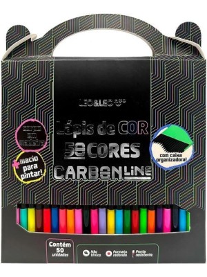 LAPIS DE COR CARBON LINE 50 CORES REDONDO LEO&LEO