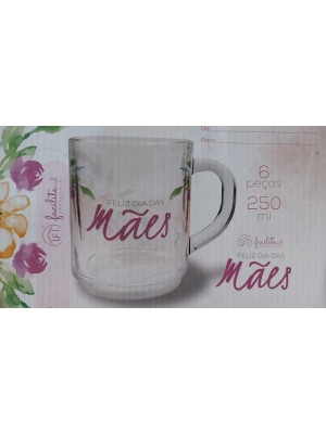 CANECA DIA DAS MAES VIDRO 250ML UN. CASCAVEL