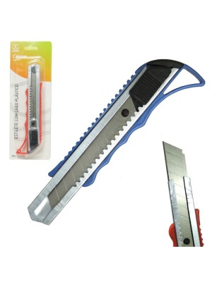 ESTILETE DE METAL COM CABO PLASTICO 15CM UN.