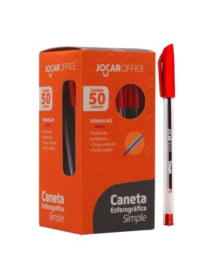 CANETA ESF. SIMPLE VERMELHA CX C/50 UNDS