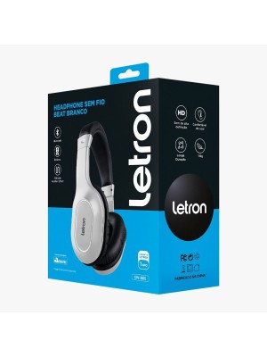 FONE DE OUVIDO SEM FIO BEAT BRANCO ESTEREO BLUETOOTH DRIVER 40 MM LETRON UN.