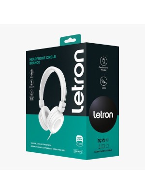 FONE DE OUVIDO / HEADPHONE CIRCLE BRANCO ESTEREO DRIVER 40 MM COM FIO 3M UN. 