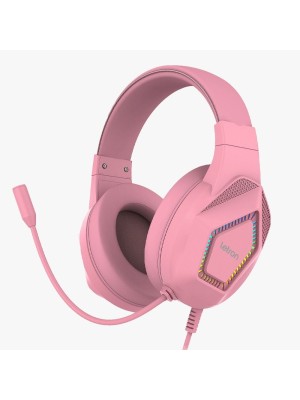 FONE DE OUVIDO / HEADSET GAMER PLAY ON ROSA LED RAINBOW 2M DRIVER 40MM UN.