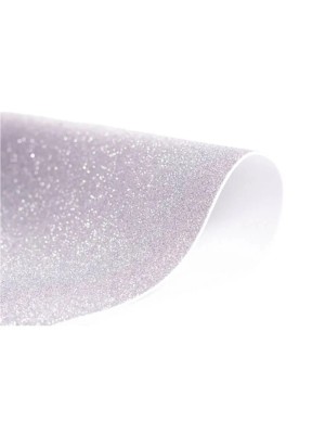 PLACA DE E.V.A C/GLITTER 40X48CM BRANCO PCT/5 FOLHAS UN.