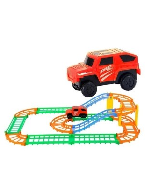 PISTA MINI CIDADE C/ CARRINHO A PILHA C/ 26PCS UN.