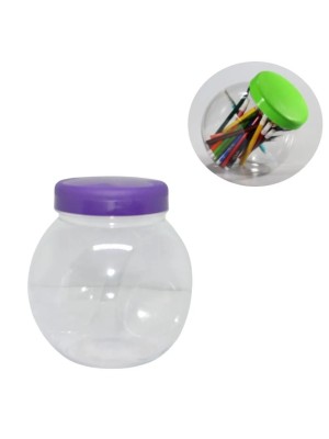 Pote Multiuso Transparente Baleiro 1,3L com Tampa Colorida