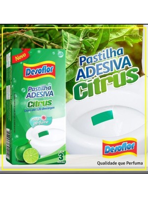 Pastilha Adesiva Citrus com 3un Desodorizador Vaso Sanitario