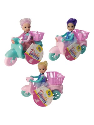 Boneca Duda Fashion Com Moto A Friccao Sortida 