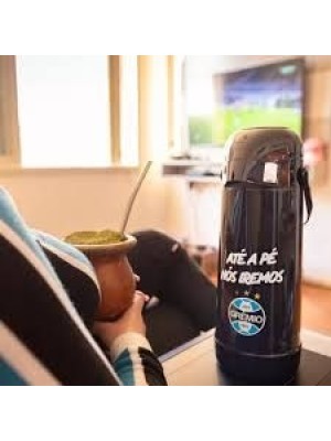 Garrafa Térmica Magic Pump 1L Grêmio Preta