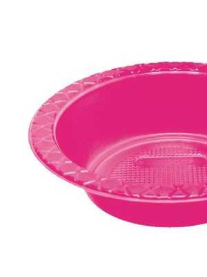Prato Descartável Fundo 15cm Sobremesa Rosa Neon