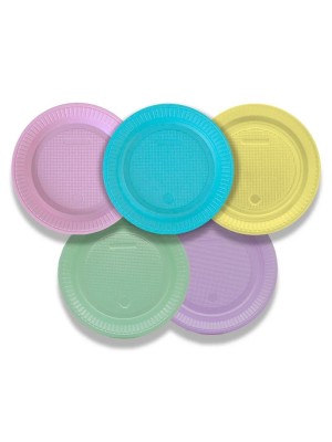 Prato Descartável Raso 15cm Sobremesa Rosa Candy