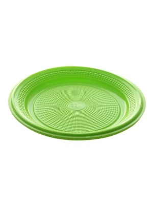 Prato Descartável Raso 15cm Sobremesa Verde Neon