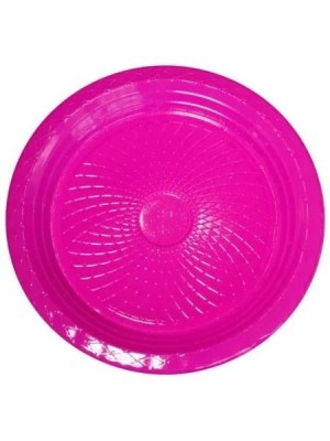 Prato Descartável Raso 15cm Sobremesa Pink