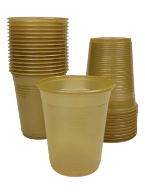 Copo Descartavel 200ml Com 50 unidades Dourado