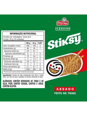 Palitinho Salgado Stiksy Pacote com 160G Salgadinho Aperitivo