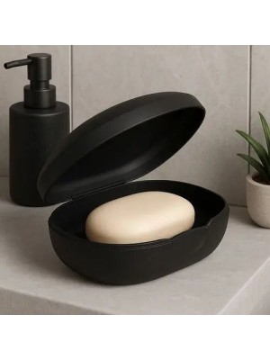 Porta Sabonete De Barra Saboneteira Plástica Atoxica Soft Preto