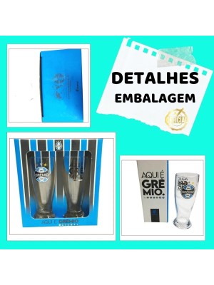 Copo Munich Grêmio 200ml Brasfoot 2 Unidades
