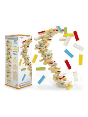 Torre Equilíbrio Cores Junges 69 Peças Madeira Mdf