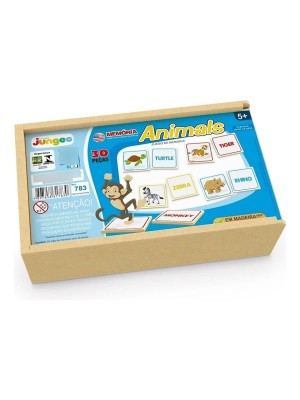 Jogo De Memória Animais Em Inglês Educativo Com Estojo