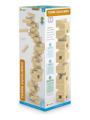Jogo Torre De Equilíbrio Pro 54 Peças em Madeira Brinquedo