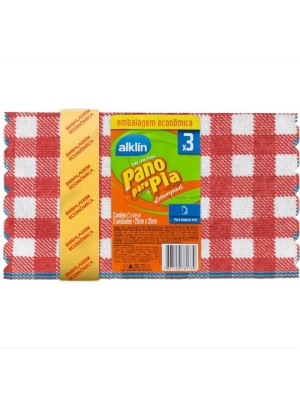 Pano para Pia Estampado 25x25 kit com 3 Unidades Color