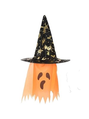 Chapéu Fantasma de Plástico para Fantasia Halloween Adulto e Infantil