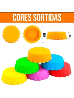 Tampa de Garrafa de Silicone – Vedação Hermética e Reutilizável com 6 unidades