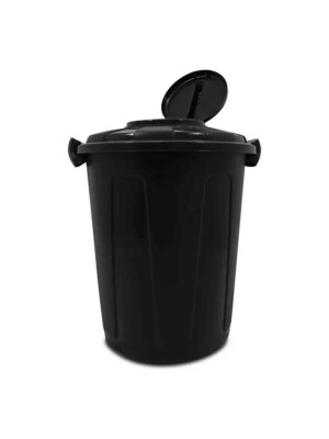 Lixeira Multiuso 60 Litros Preta  Com Tampa e Alta Resistência