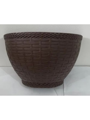 Vaso de Parede Rattan Coffee Decorativo para Jardim Vertical e Varanda