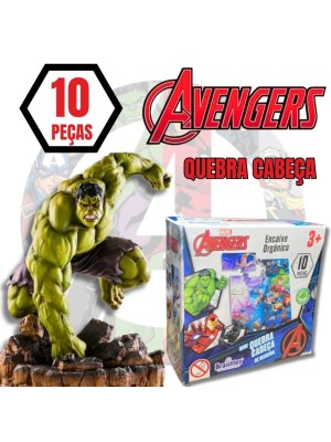 Mini Quebra-Cabeça Avengers em MDF Educativo – 10 Peças