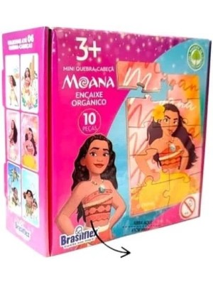 Mini Quebra-Cabeça Moana Disney Infantil 10 Peças em Madeira