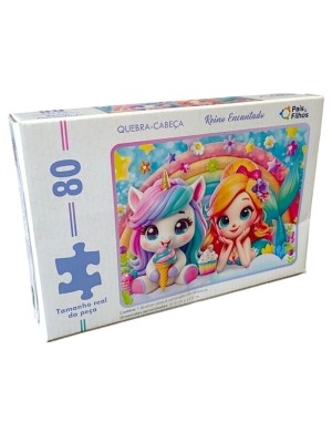 Quebra-Cabeça Mundo Encantado 80 Peças Pais & Filhos Infantil Educativo