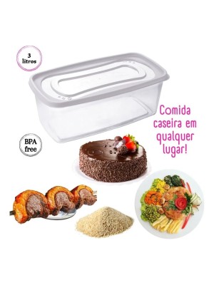 Pote 3L Linha Clic Retangular Branco Plasutil