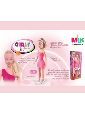 Boneca Girls Fashion Doll 43cm da Milk Brinquedos, Brinquedo Educativo e Realista para Crianças a partir de 3 anos