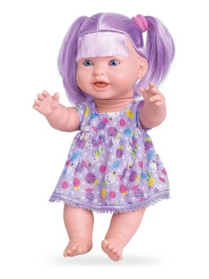 Boneca Milkinhas Colors Sortido Milk 33cm em Vinil Macio com Cabelos Coloridos e Roupinhas Removíveis