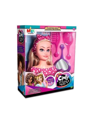Boneca Cinty Styling Head Milk Cabeça para Penteados com Acessórios Infantil Brinquedo Educativo